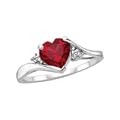 10kt. White Gold Heart Shaped Ruby Ring