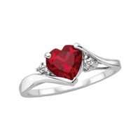 10kt. White Gold Heart Shaped Ruby Ring