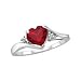 10kt. White Gold Heart Shaped Ruby Ring