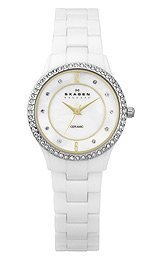 Skagen Mother of Pearl Dial White Ceramic Ladies Watch 347SGXWC