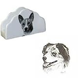 Australian Shepherd Napkin Holder, Porcelain by Rosalinde
