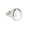 Sterling Silver and Oval Moonstone Ring (Size 7)