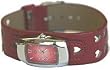 Red Heart Cutout leather strap band rectangular face Japanese movement wrist watch