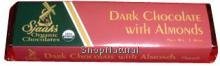 Candy Bar, Dark Chocolate w Almonds, Vegan, Organic, 1.6 oz., package of 18 by Sjaak's Organic Chocolates
