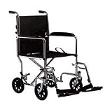 Transport Chair with Belt & Feet Rest, Silver, 19 Inches # EJ764-1 - 1 Ea