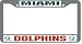 Miami Dolphins Chrome License Plate Frame