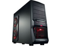 MS-Tech CA-0300 Hornet NG Gaming Midi Tower PC Geh&auml;use (ATX, eSATA, 2 x USB 2.0, 1 x USB 3.0) inkl. 3 x LED Seitenl&uuml;fter rot