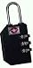 CCL K7400PSB 1-1/8" Wide Search Alert Set-Your-Own Combination TSA Luggage Padlock, Black