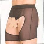 Mens Sexy Mesh Chaps Shorts with Open Crotch and Butt (MB10M)