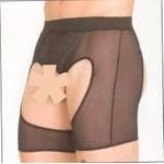 Men's Sexy Mesh Chaps Shorts with Open Crotch and Butt (MB10M)