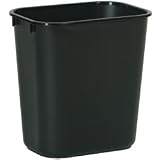 Rubbermaid 29551 Soft Molded Plastic Wastebasket, 3-1/2 Gallon, Black