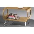 Rectangular Bentwood end table - natural colour with chrome legs