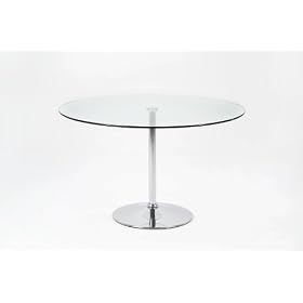 Small Clear Glass Round Becksy Dining Table - Great Space Saving 70cm Diameter Table
