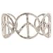 Silver Metal Hammered Peace Sign Cuff Bracelet