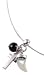 Fossil Silver JF12123 Ladies Silver Bead Cross & Horn Necklace