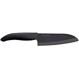 Kyocera Advanced Ceramic Revolution Series 5-1/2-inch Santoku Knife, Black Blade