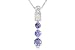 1/3 Carat Tanzanite and Diamond 14K White Gold Pendant w/Chain