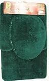 21P7bbSENPL. SL160  3 PIECE BATHROOM RUG, CONTOUR & LID COVER SET   HUNTER GREEN