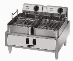 30 lb Electric Fryer, Thermostat Control, Twin Baskets, 4 in Legs, NSF, 240 V