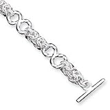 Sterling Silver 8.75inch Polished Fancy Link Toggle Bracelet QH129-8.75