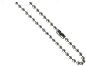 316L Surgical Stainless Steel Chain/Necklace Ball Chain. 3mm ball. Length: 24"