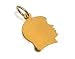 Attractive 10 KT Solid Yellow Gold Pendant Engravable Girl Head 10K Charm