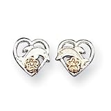 Sterling Silver Dolphin / Heart Earrings