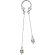 JEWELED SHAMROCKS Dangle Horse Shoe Circular Barbell