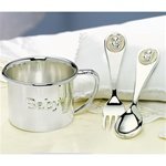 Heirloom Baby Silver Mug Spoon Fork Set