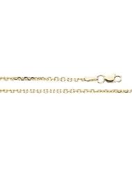 Clevereves 14K Yellow Gold 18 Inch Diamond Cut Cable Chain