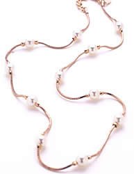 Monet 16-19 6mm Simulated Pearl Necklace GOLDTONE
