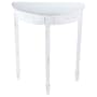 Antique-Style Hall Table: Half-Circle Shape Table in Distressed White Wood