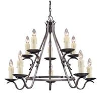 Landmark Lighting - 65003-5+5: Jamestown 5+5 Light Chandelier in Moonlit Rust by Landmark