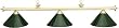 55 Brass Pool Table Lights with Green Metal Shades