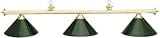 55" Brass Pool Table Lights with Green Metal Shades
