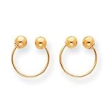 14k Open Hoop Beaded Earrings
