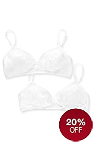 2 Pack Angel Cotton Rich Non-Wired Bras