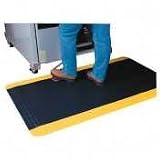 Anti-Fatigue Mat,Beveled Edge,3'x12',Yellow Border,Black