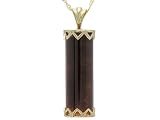 10KT APX 20X7MM TIGERS EYE QUARTZ PENDANT WITH CHAIN