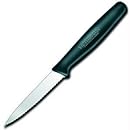 Victorinox Paring, 3.25" Serrated, Spear Point, Small Black Polypropylene Handle