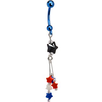 Handcrafted American Patriotic Star Belly Ring