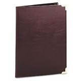 Classic Collection Pad Holder with Brass Corners 8-1/2 x 11 Pad, Burgundy (SAM70014)