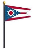 Ohio State Flag Rayon On Staff 4 in. x 6 in.
