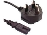 Euronetwork Mains Lead Figure 8 to UK plug, (3A fuse)