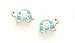 Jewelry : 14k Yellow CZ Blue Enamel Childrens Turtle Earrings