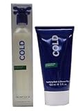 Cold by United Colors of Benetton for Men 2 Piece Set Includes: 3.4 oz Eau de Toilette Spray + 5.0 oz Tonifying Bath & Shower Gel