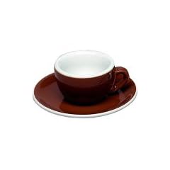 Cilio Cappuccino-Tasse marone mit Untertasse, Porzellan