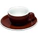 Cilio Cappuccino-Tasse marone mit Untertasse, Porzellan