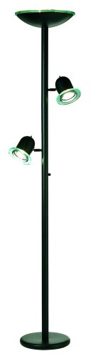 Black Gloss 3-in-1™ Contemporary Torchiere Floor Lamp