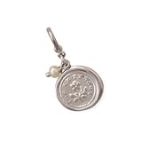 Victorian Wax Seal Charm with Pearl - Forget Me Not Sterling Silver